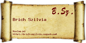 Brich Szilvia névjegykártya